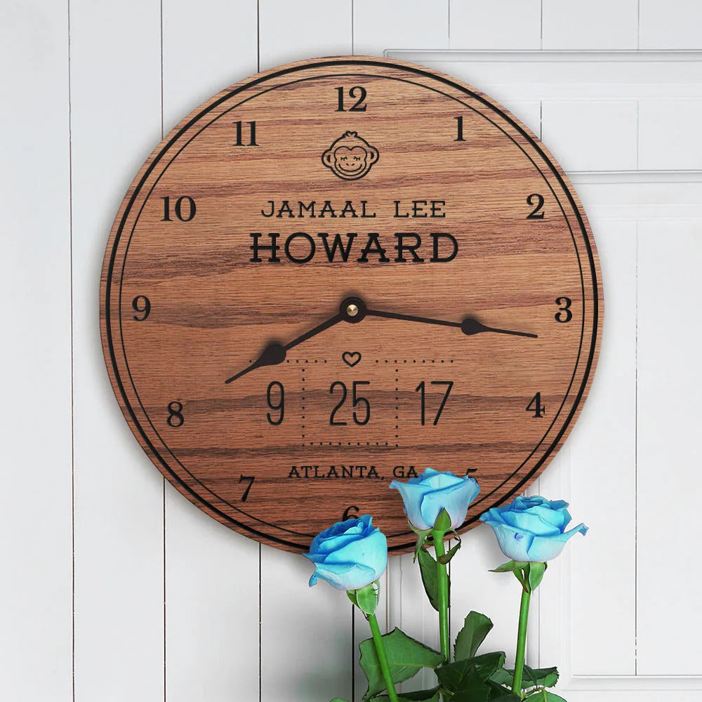 Personalized Gift for Boy's 1st Birthday - Boy Monkey Nursery Decor