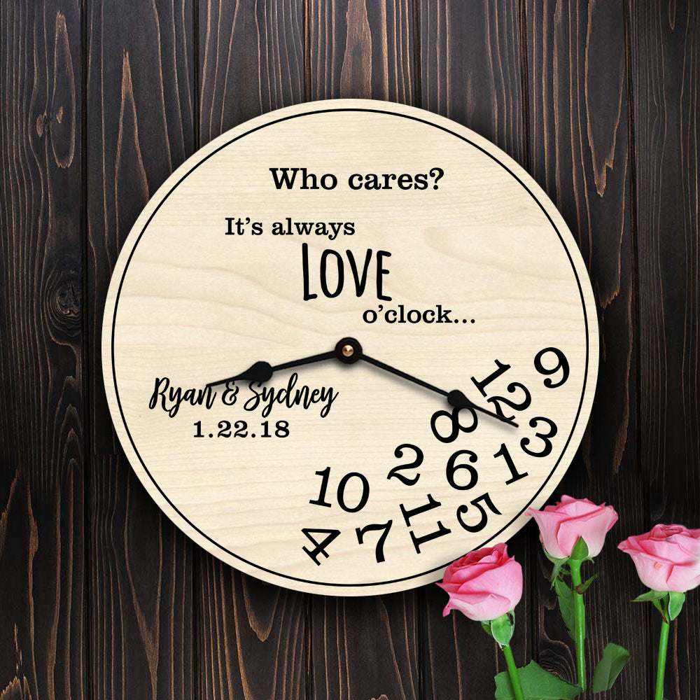 Funny Wedding Gift It's Always Love O' Clock
