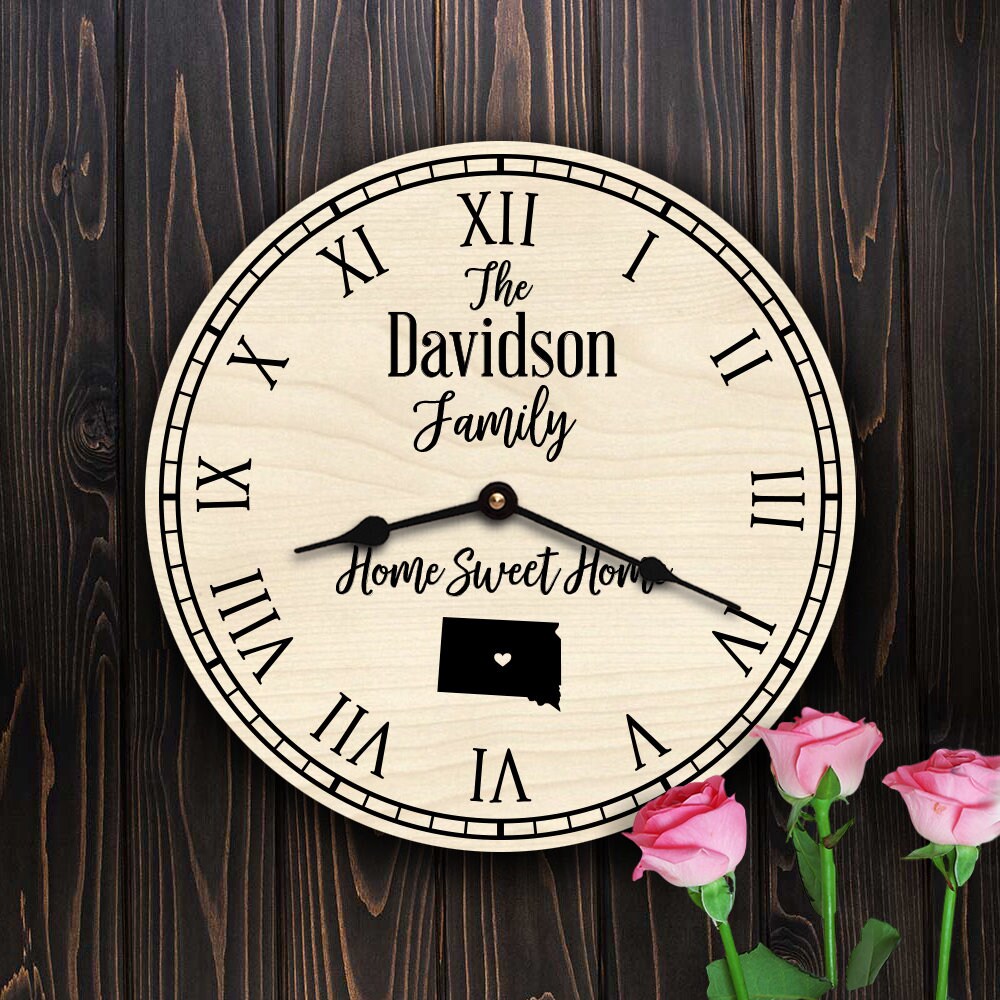 Family Name Home Sweet Home State Map Gift