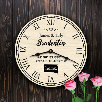 GPS Coordinates for Home State Personalized Family Name